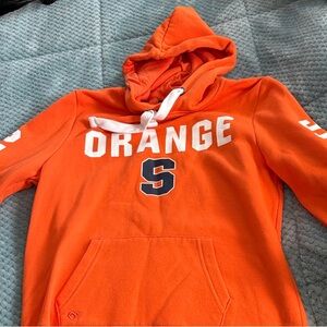 Colosseum Vibrant Orange Hoodie with White and Navy Details